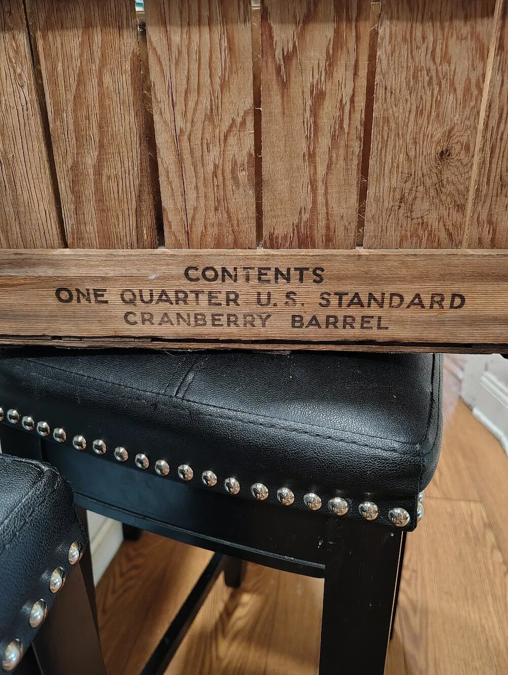 Rustic Vintage Wooden Cranberry Barrel Crate - Brown